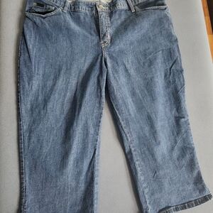 Lee Capri Jeans 20W Medium Blue Stretch Denim Plus Size
